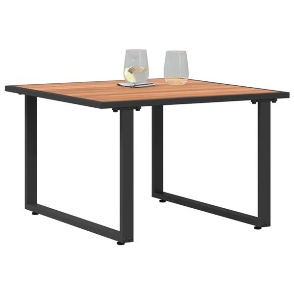 Grote foto vidaxl tuintafel 55x55x35 cm dpc en staal bruin tuin en terras tuinmeubelen