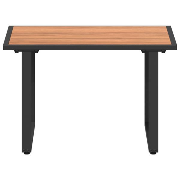 Grote foto vidaxl tuintafel 55x55x35 cm dpc en staal bruin tuin en terras tuinmeubelen