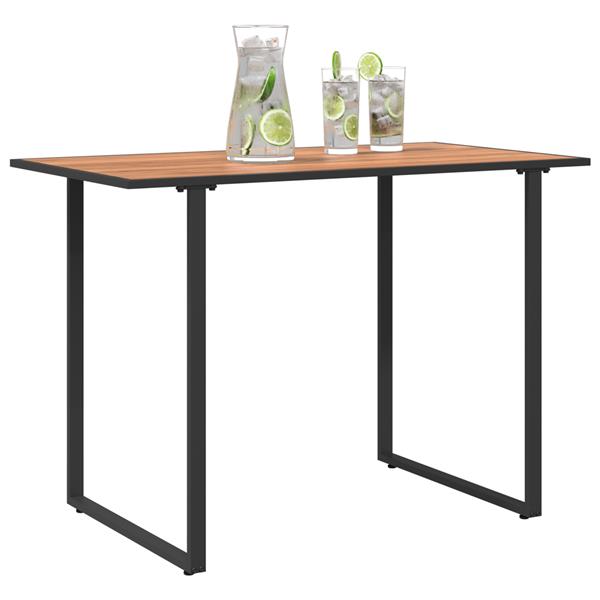 Grote foto vidaxl tuintafel 100x55x70 cm dpc en staal bruin tuin en terras tuinmeubelen