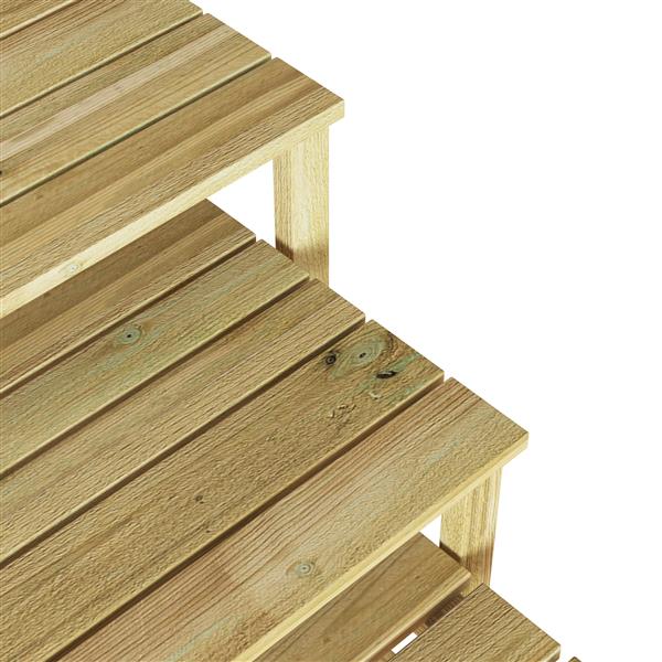 Grote foto vidaxl 3 delige ligbed tafel set van massief vurenhout tuin en terras tuinmeubelen