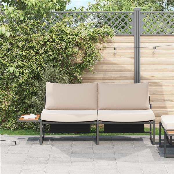 Grote foto vidaxl tuinbank 2 zits met taupe kussens tuin en terras tuinmeubelen