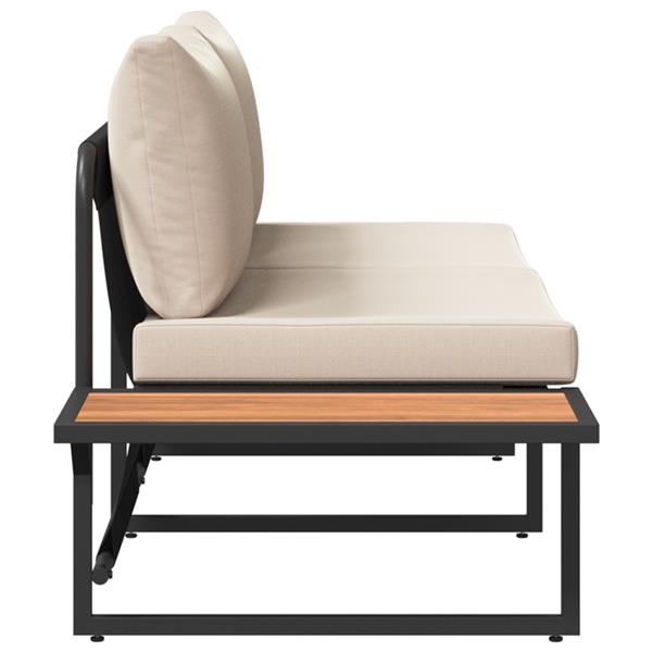 Grote foto vidaxl tuinbank 2 zits met taupe kussens tuin en terras tuinmeubelen