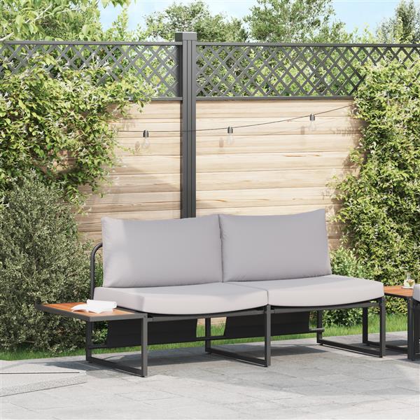 Grote foto vidaxl tuinbank 2 zits met lichtgrijze kussens tuin en terras tuinmeubelen