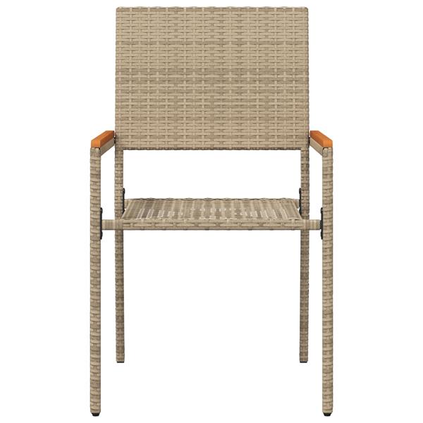Grote foto vidaxl tuinstoelen 2 st stapelbaar met kussens poly rattan beige tuin en terras tuinmeubelen