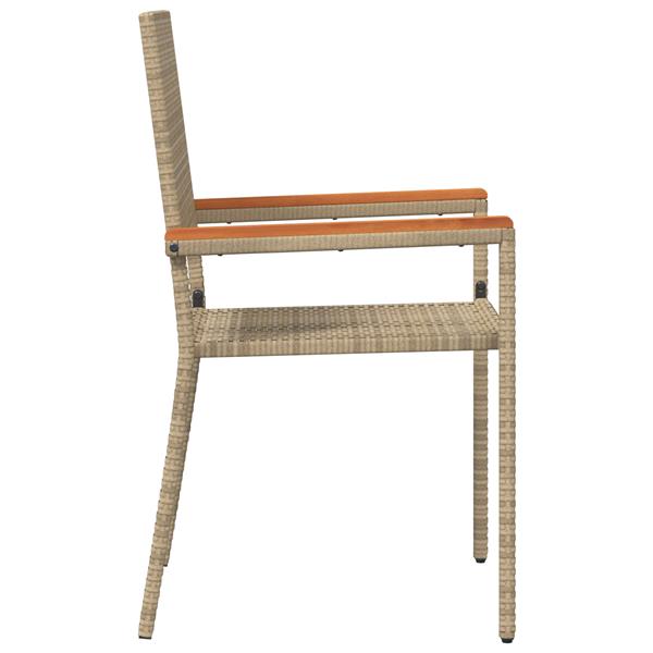 Grote foto vidaxl tuinstoelen 2 st stapelbaar met kussens poly rattan beige tuin en terras tuinmeubelen
