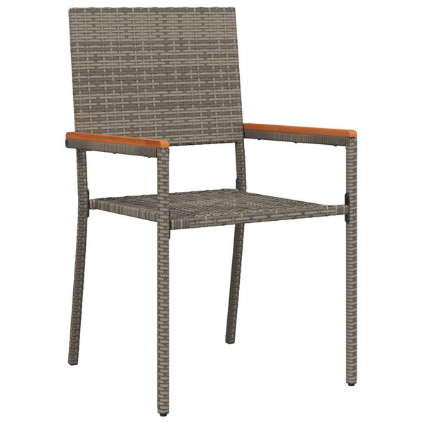 Grote foto vidaxl tuinstoelen 2 st stapelbaar met kussens poly rattan grijs tuin en terras tuinmeubelen