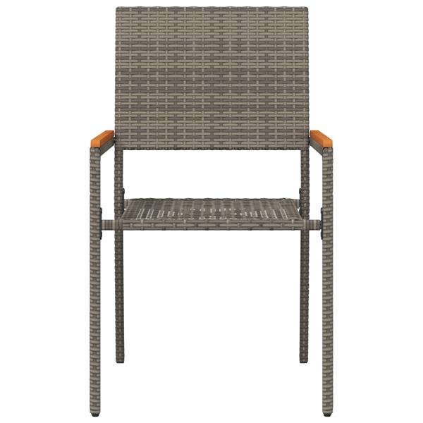 Grote foto vidaxl tuinstoelen 2 st stapelbaar met kussens poly rattan grijs tuin en terras tuinmeubelen