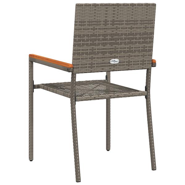 Grote foto vidaxl tuinstoelen 2 st stapelbaar met kussens poly rattan grijs tuin en terras tuinmeubelen
