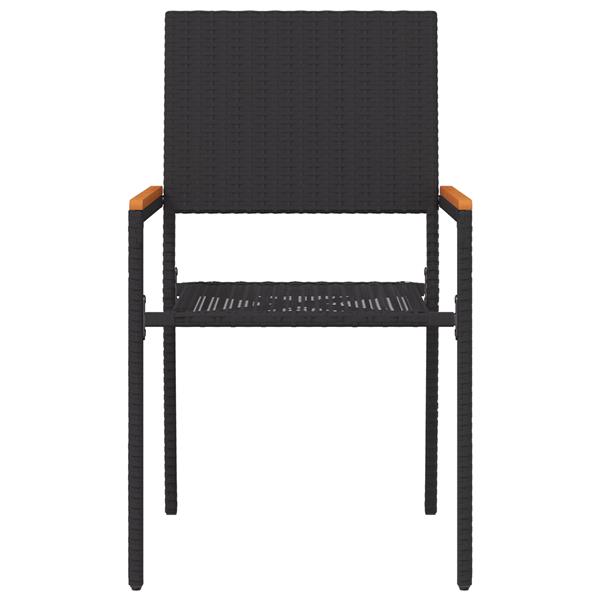 Grote foto vidaxl tuinstoelen 2 st stapelbaar met kussens poly rattan zwart tuin en terras tuinmeubelen