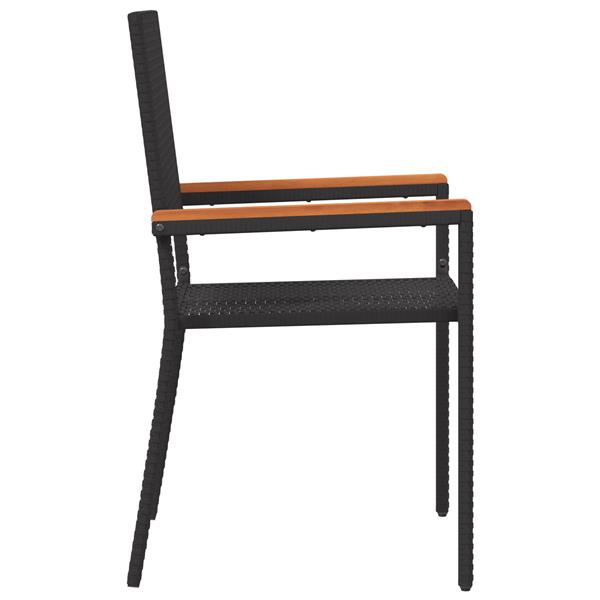 Grote foto vidaxl tuinstoelen 2 st stapelbaar met kussens poly rattan zwart tuin en terras tuinmeubelen