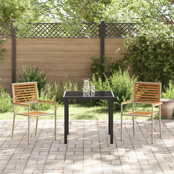 Grote foto vidaxl tuinstoelen 2 st stapelbaar met kussens poly rattan beige tuin en terras tuinmeubelen