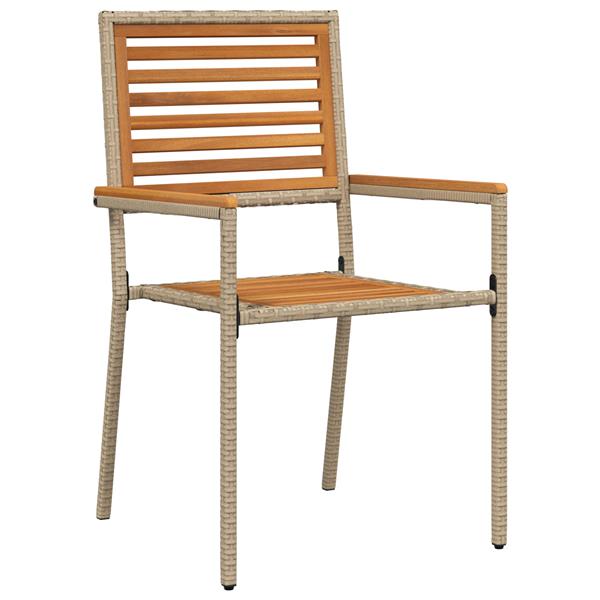 Grote foto vidaxl tuinstoelen 2 st stapelbaar met kussens poly rattan beige tuin en terras tuinmeubelen