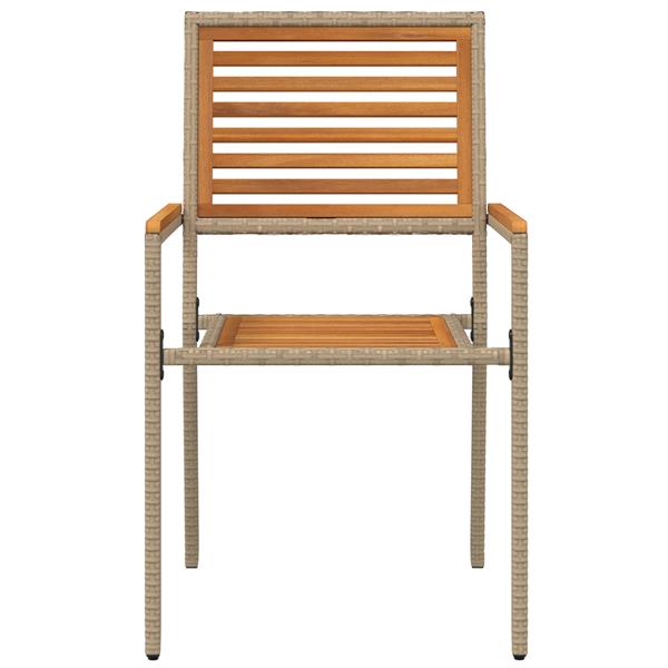 Grote foto vidaxl tuinstoelen 2 st stapelbaar met kussens poly rattan beige tuin en terras tuinmeubelen