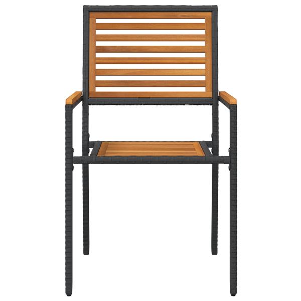 Grote foto vidaxl tuinstoelen 2 st stapelbaar met kussens poly rattan zwart tuin en terras tuinmeubelen
