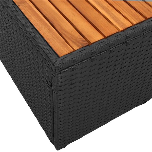 Grote foto vidaxl tuinbank 2 zits met opbergruimte en kussens poly rattan zwart tuin en terras tuinmeubelen