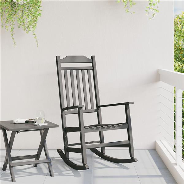 Grote foto vidaxl schommelstoel 65x84x114 cm hdpe zwart tuin en terras tuinmeubelen
