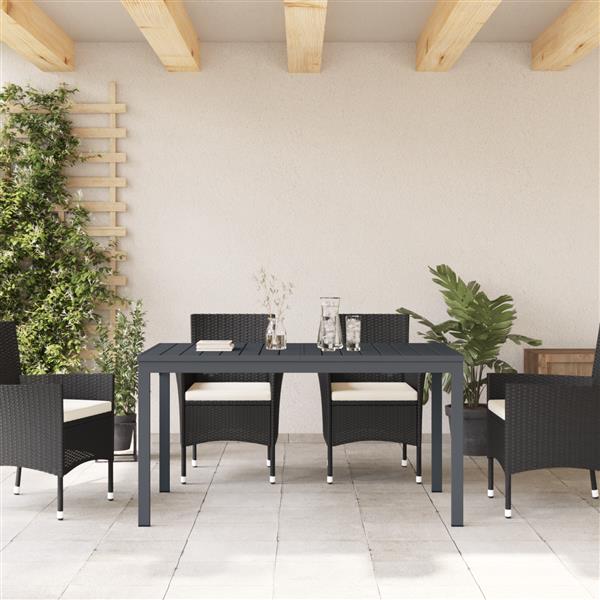Grote foto vidaxl tuintafel donker grijs aluminium groot uitschuifbare tafelbladen tuin en terras tuinmeubelen