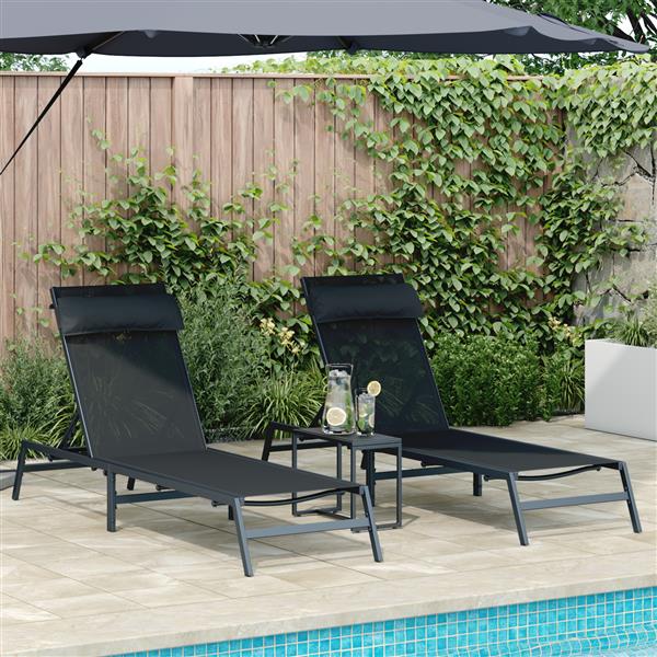 Grote foto vidaxl relaxfauteuil zwart staal tuin en terras tuinmeubelen