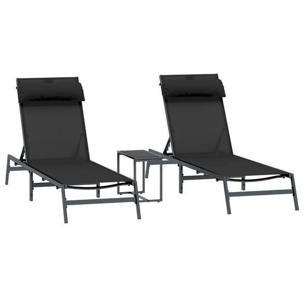 Grote foto vidaxl relaxfauteuil zwart staal tuin en terras tuinmeubelen