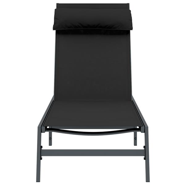 Grote foto vidaxl ligbed antraciet 197x52x25 5 cm textilene tuin en terras tuinmeubelen
