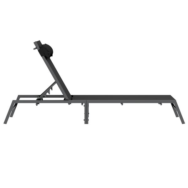 Grote foto vidaxl ligbed antraciet 197x52x25 5 cm textilene tuin en terras tuinmeubelen