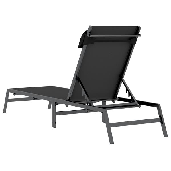 Grote foto vidaxl ligbed antraciet 197x52x25 5 cm textilene tuin en terras tuinmeubelen