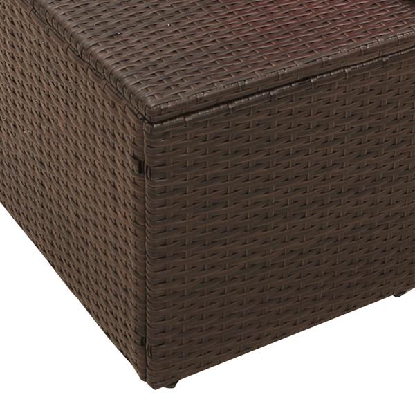 Grote foto vidaxl tuinbank 2 zits met opbergruimte en kussens poly rattan bruin tuin en terras tuinmeubelen