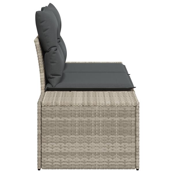 Grote foto vidaxl tuinbank 2 zits met kussens poly rattan grijs tuin en terras tuinmeubelen