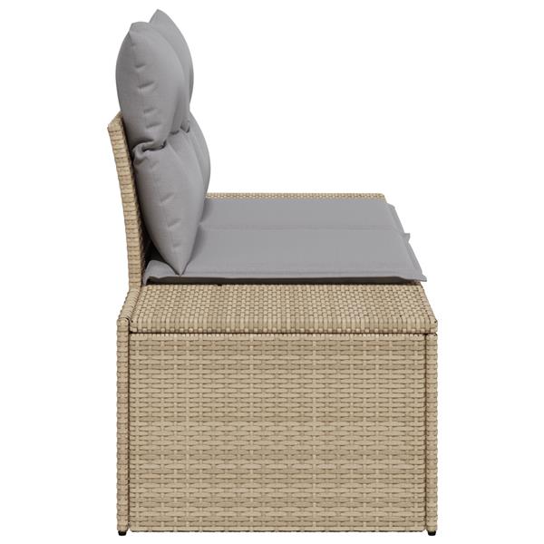 Grote foto vidaxl tuinbank 2 zits met kussens poly rattan beige tuin en terras tuinmeubelen