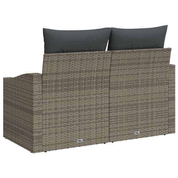 Grote foto vidaxl tuinbank 2 zits met opbergruimte en kussens poly rattan grijs tuin en terras tuinmeubelen