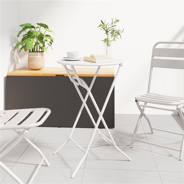 Grote foto vidaxl opvouwbare tuintafel wit 50x72 cm staal tuin en terras tuinmeubelen