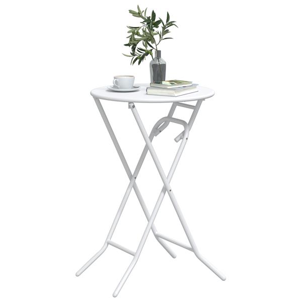 Grote foto vidaxl opvouwbare tuintafel wit 50x72 cm staal tuin en terras tuinmeubelen