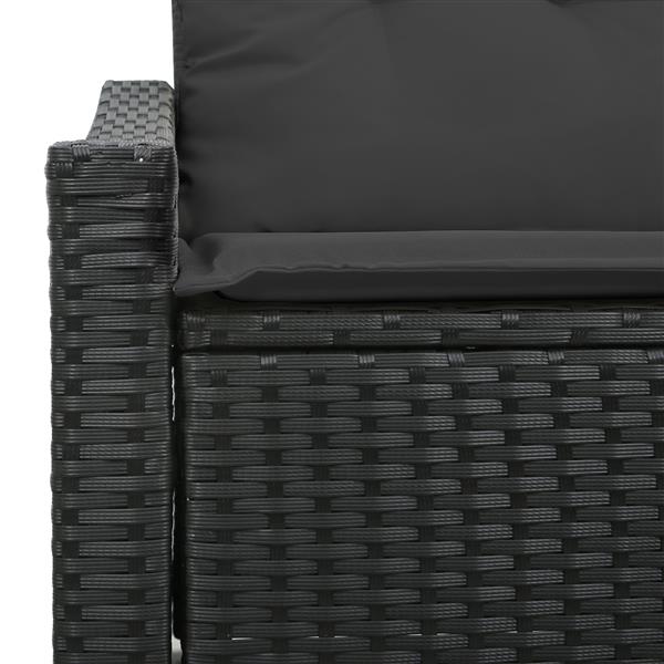 Grote foto vidaxl tuinbank 2 zits met kussens poly rattan zwart tuin en terras tuinmeubelen