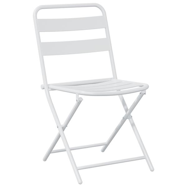 Grote foto vidaxl 3 delige vouw bistro set wit staal tuin en terras tuinmeubelen