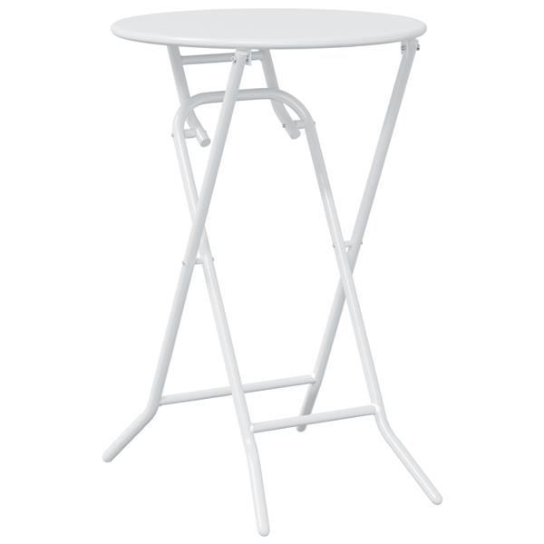 Grote foto vidaxl 3 delige vouwbare bistro set wit staal tuin en terras tuinmeubelen