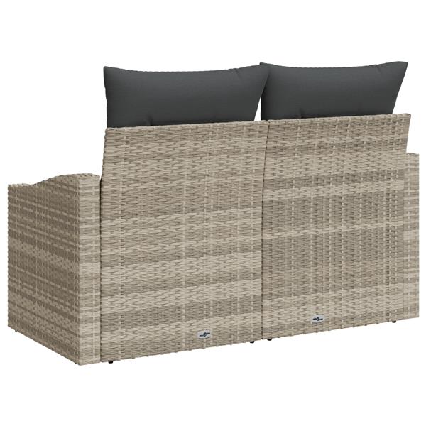 Grote foto vidaxl tuinbank 2 zits met kussens poly rattan grijs tuin en terras tuinmeubelen