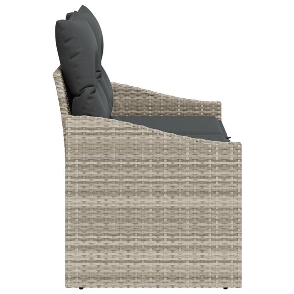 Grote foto vidaxl tuinbank 2 zits met kussens poly rattan grijs tuin en terras tuinmeubelen