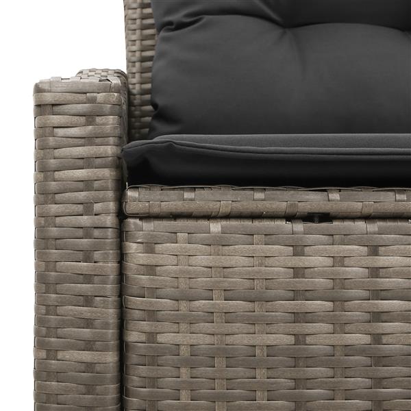 Grote foto vidaxl tuinbank 2 zits met kussens poly rattan grijs tuin en terras tuinmeubelen