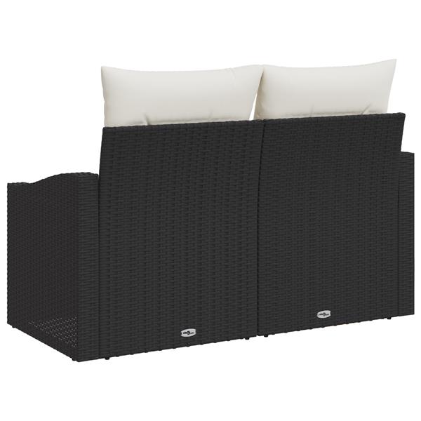 Grote foto vidaxl tuinbank 2 zits met kussens poly rattan zwart tuin en terras tuinmeubelen