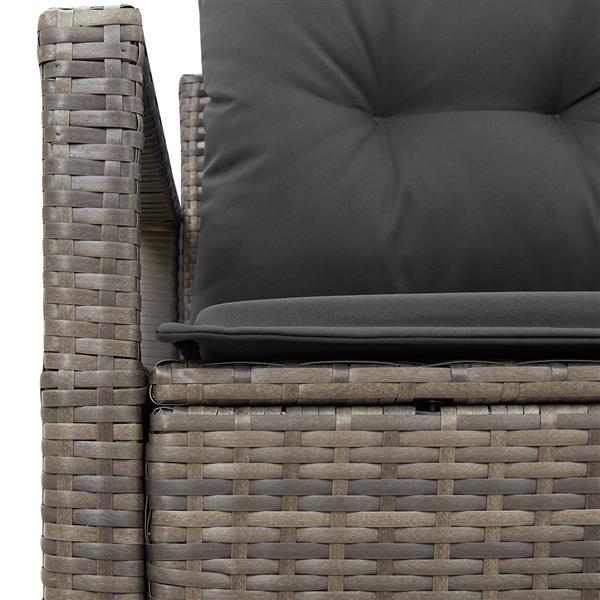 Grote foto vidaxl tuinbank 2 zits met opbergruimte en kussens poly rattan grijs tuin en terras tuinmeubelen