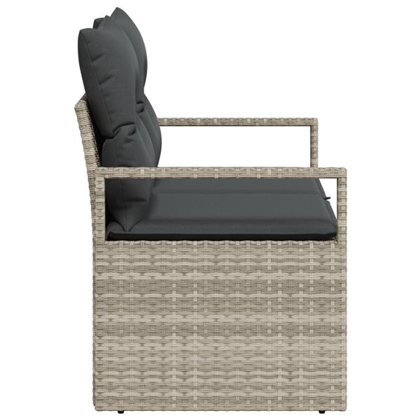 Grote foto vidaxl tuinbank 2 zits met kussens poly rattan grijs tuin en terras tuinmeubelen