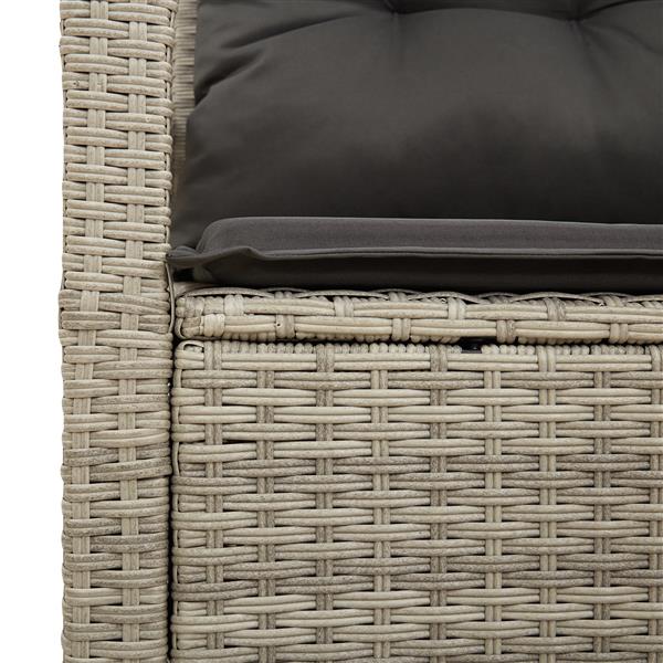 Grote foto vidaxl tuinbank 2 zits met kussens poly rattan grijs tuin en terras tuinmeubelen