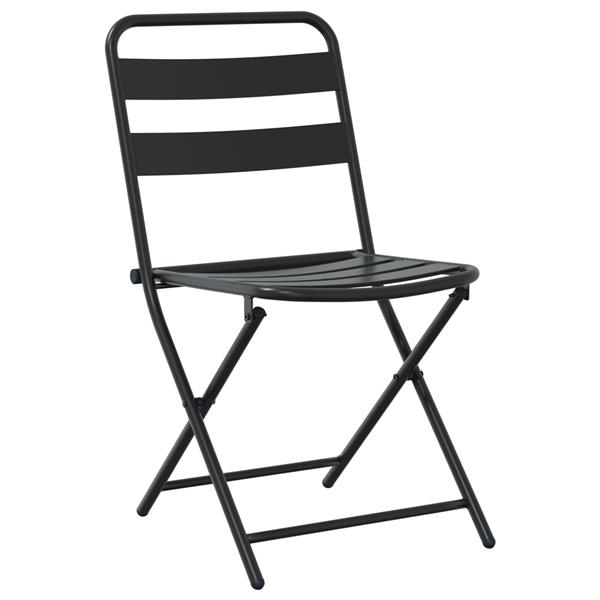 Grote foto vidaxl 3 delige opvouwbare bistro set anthraciet staal tuin en terras tuinmeubelen