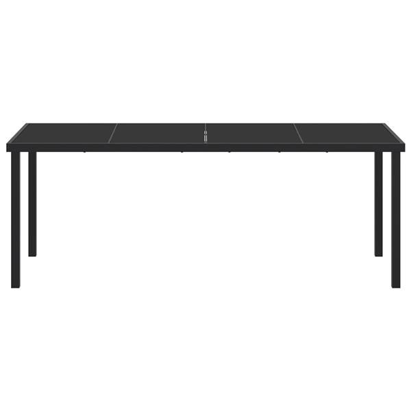 Grote foto vidaxl tuintafel 200x80x73 cm gehard glas zwart tuin en terras tuinmeubelen