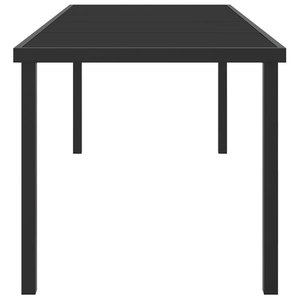 Grote foto vidaxl tuintafel 200x80x73 cm gehard glas zwart tuin en terras tuinmeubelen