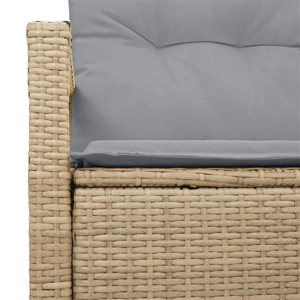 Grote foto vidaxl tuinbank 2 zits met kussens poly rattan beige tuin en terras tuinmeubelen