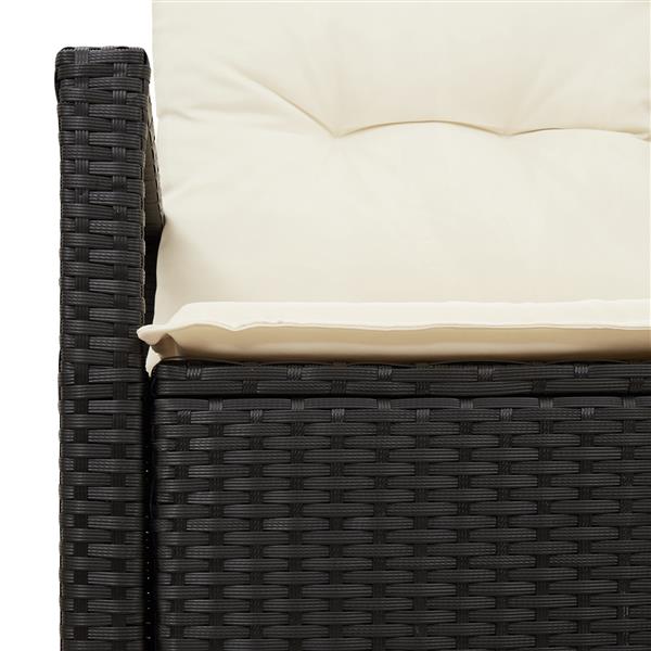Grote foto vidaxl tuinbank 2 zits met kussens poly rattan zwart tuin en terras tuinmeubelen