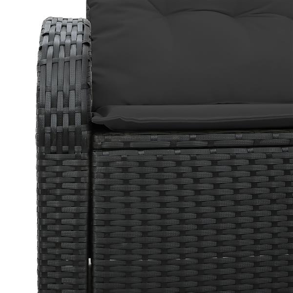 Grote foto vidaxl tuinbank 2 zits met kussens poly rattan zwart tuin en terras tuinmeubelen