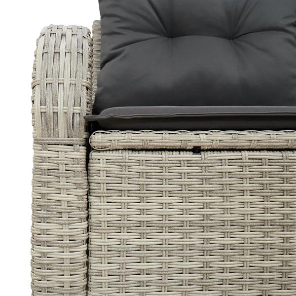 Grote foto vidaxl tuinbank 2 zits met kussens poly rattan lichtgrijs tuin en terras tuinmeubelen