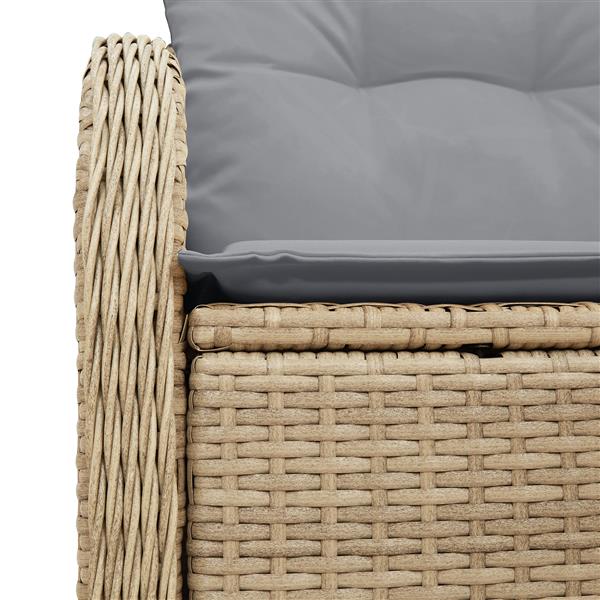 Grote foto vidaxl tuinbank 2 zits met opbergruimte en kussens poly rattan beige tuin en terras tuinmeubelen